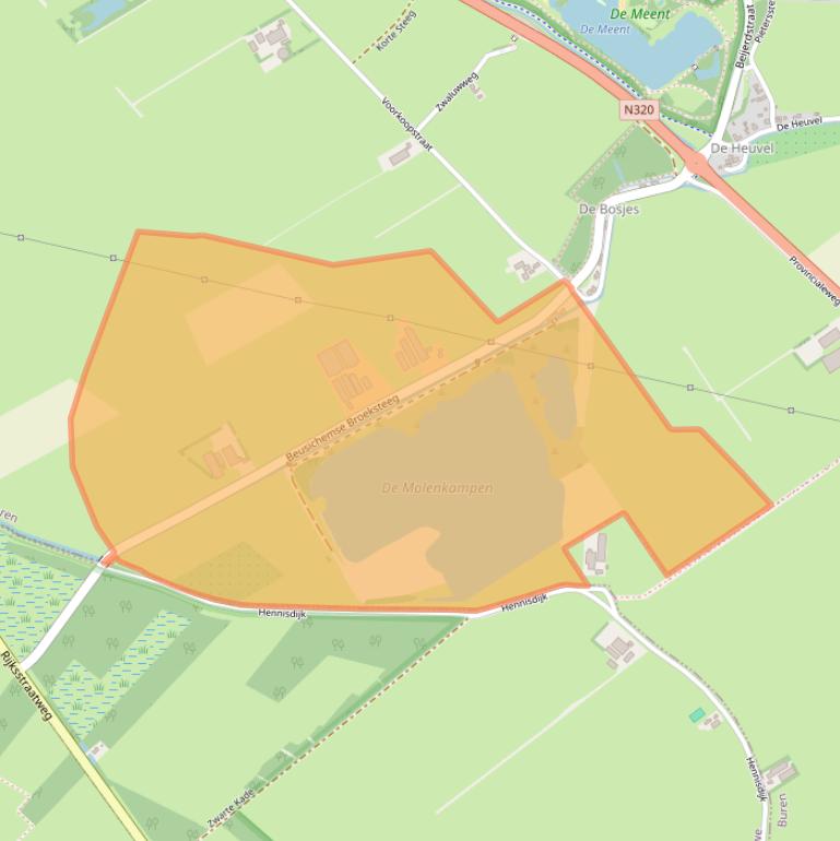 Kaart van postcodegebied 4112PJ.