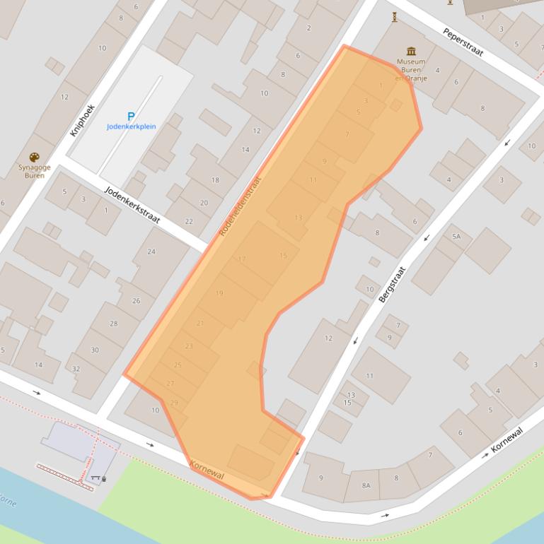 Kaart van postcodegebied 4116BA.