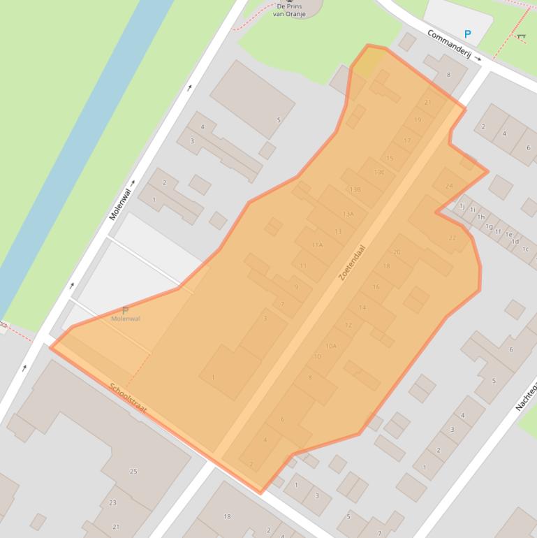 Kaart van postcodegebied 4116BM.