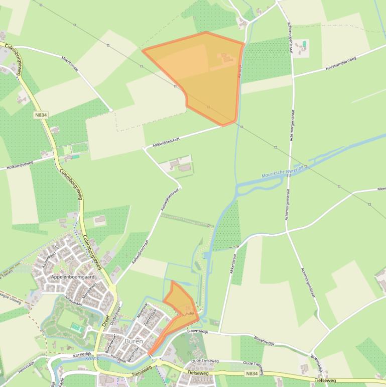 Kaart van postcodegebied 4116BT.