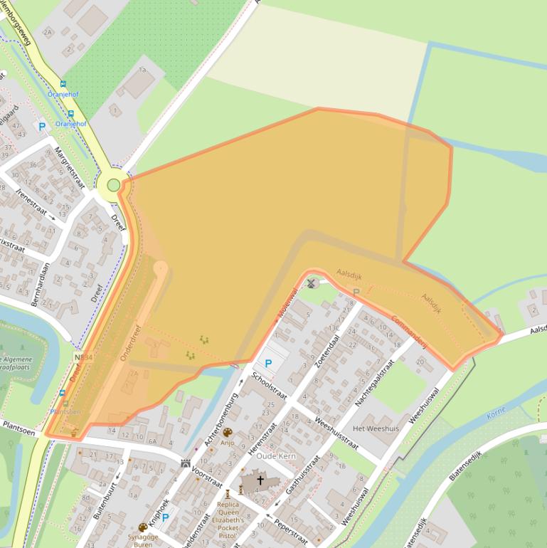 Kaart van postcodegebied 4116CC.