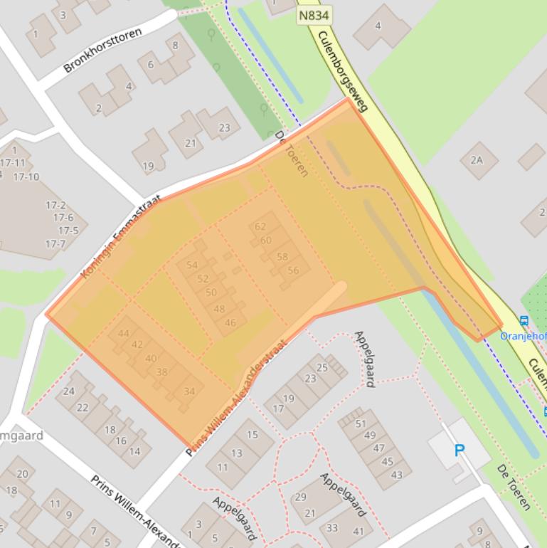 Kaart van postcodegebied 4116CN.