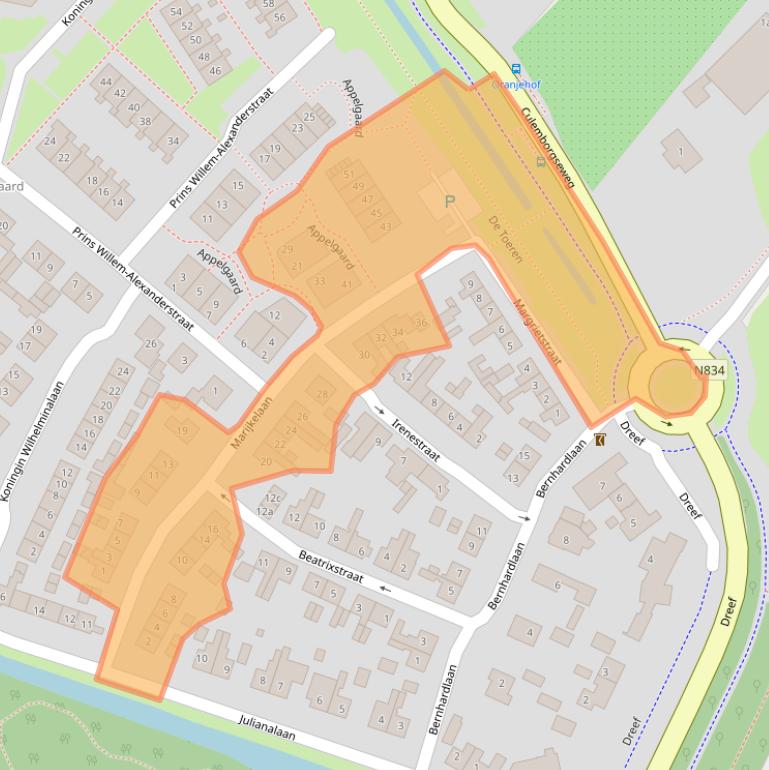 Kaart van postcodegebied 4116CP.