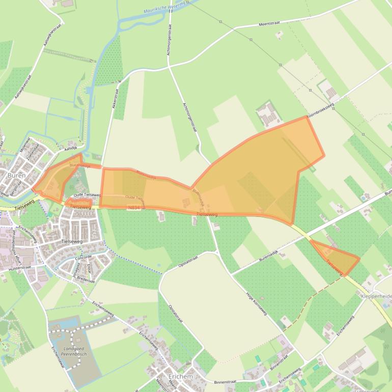 Kaart van postcodegebied 4116EB.