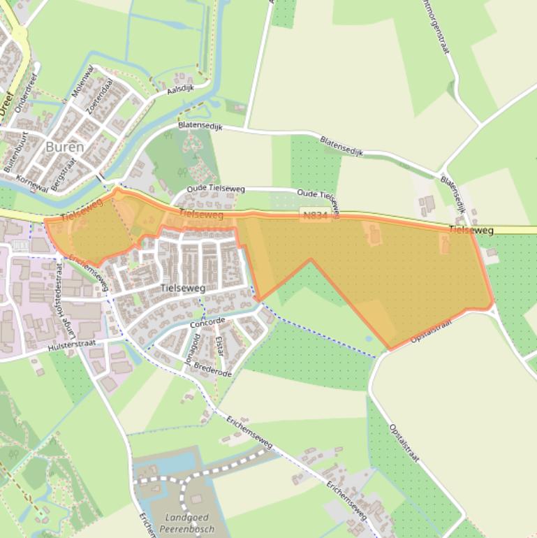 Kaart van postcodegebied 4116EC.