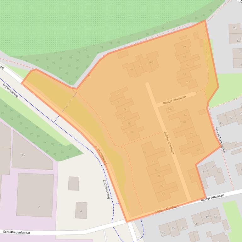 Kaart van postcodegebied 4116EK.