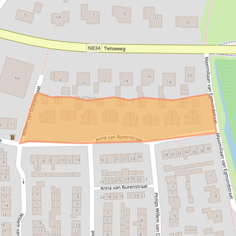 Kaart van postcodegebied 4116EM.