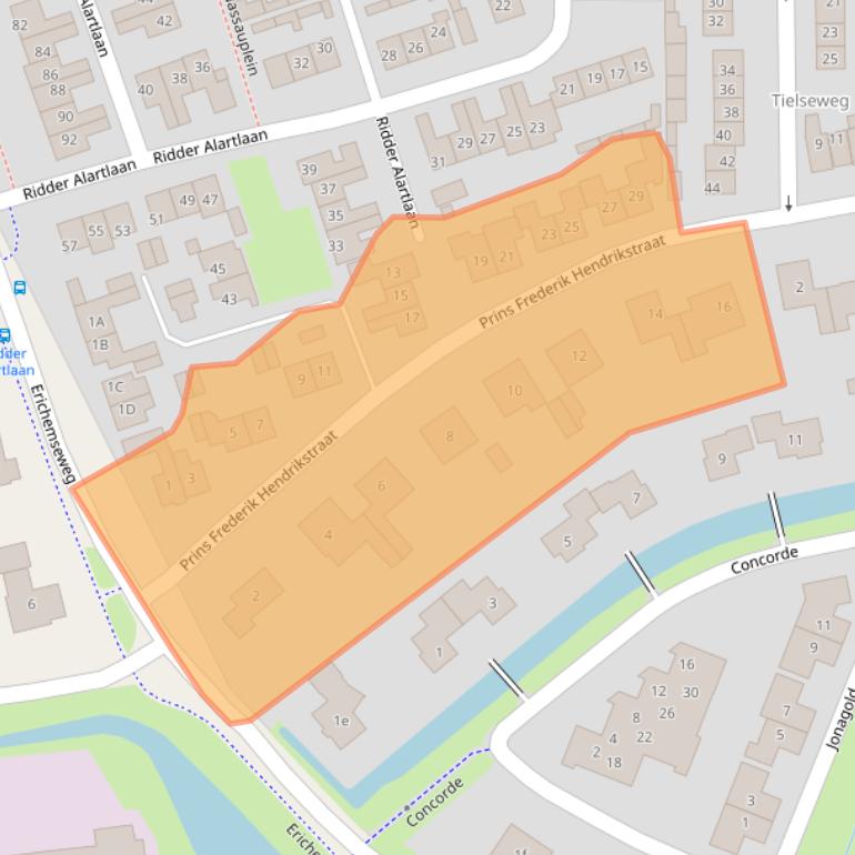 Kaart van postcodegebied 4116EV.