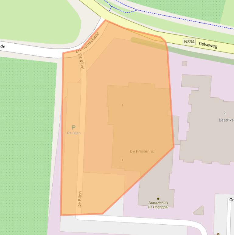 Kaart van postcodegebied 4116GG.