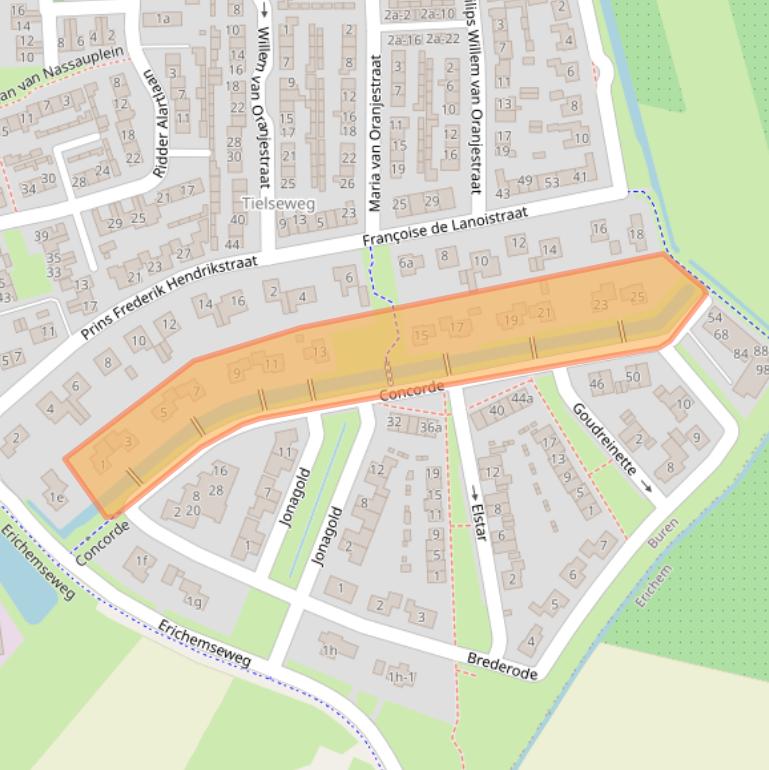 Kaart van postcodegebied 4116HA.