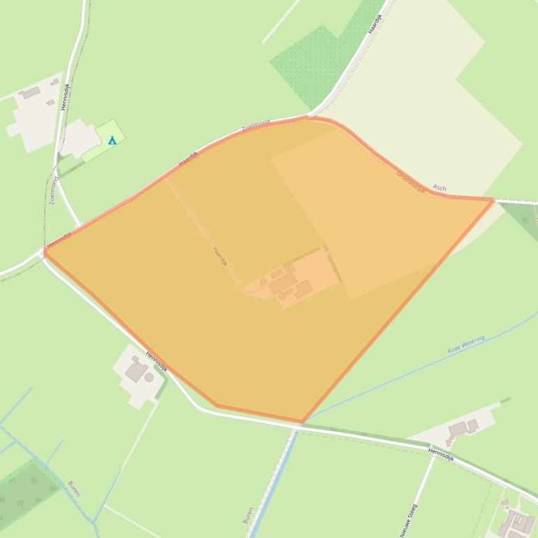 Kaart van postcodegebied 4116RJ.