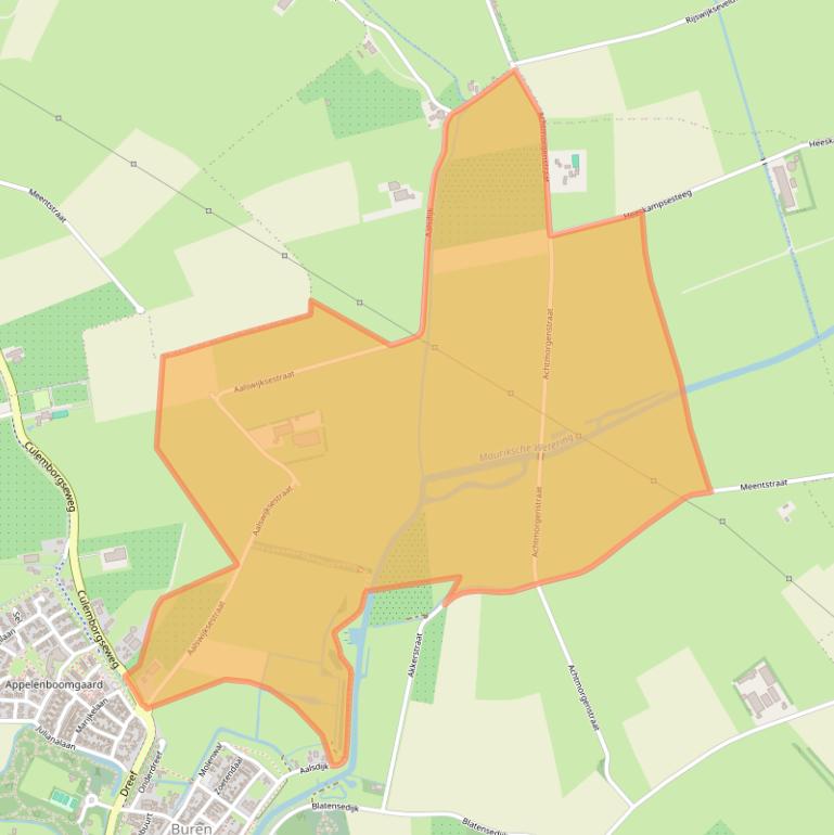 Kaart van postcodegebied 4116RN.