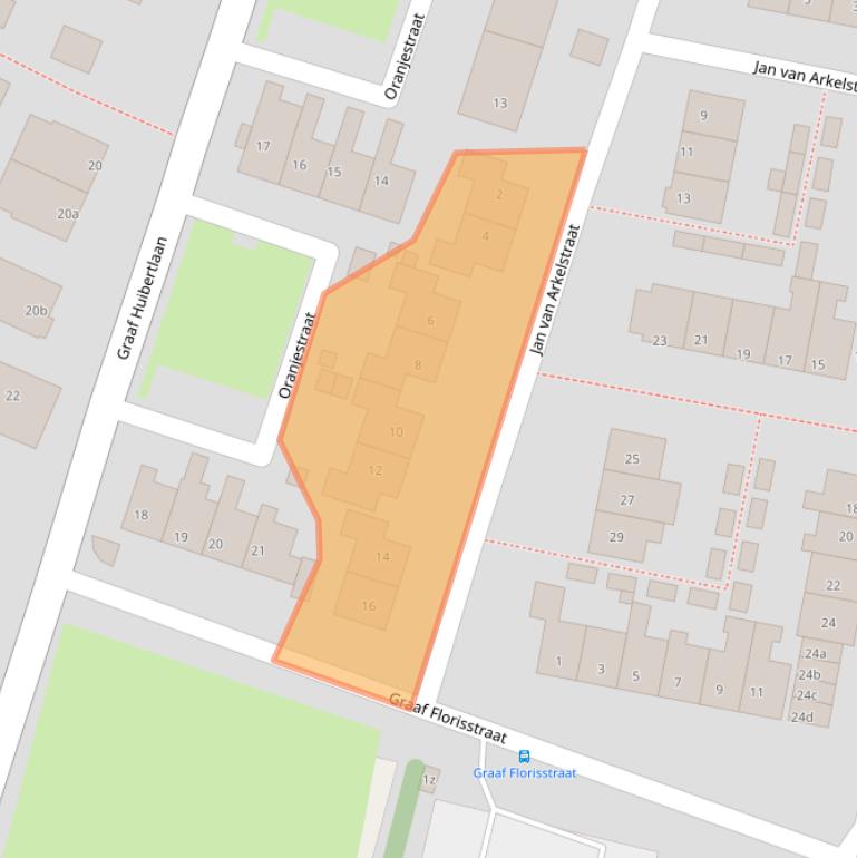 Kaart van postcodegebied 4121EK.