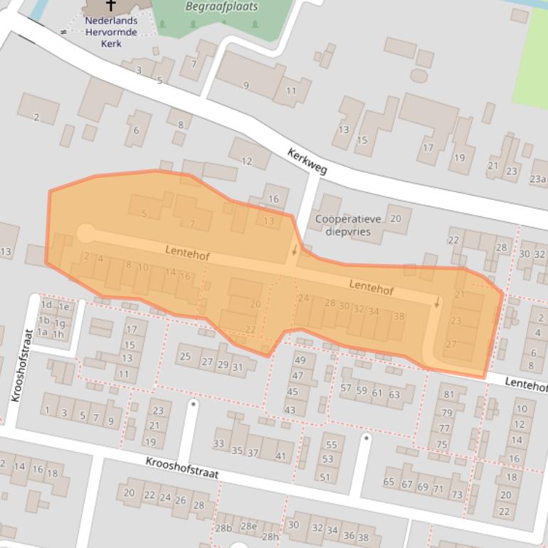 Kaart van postcodegebied 4122GZ.