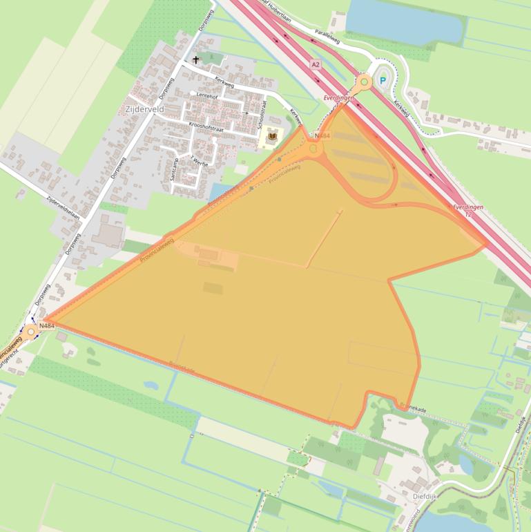 Kaart van postcodegebied 4122KW.