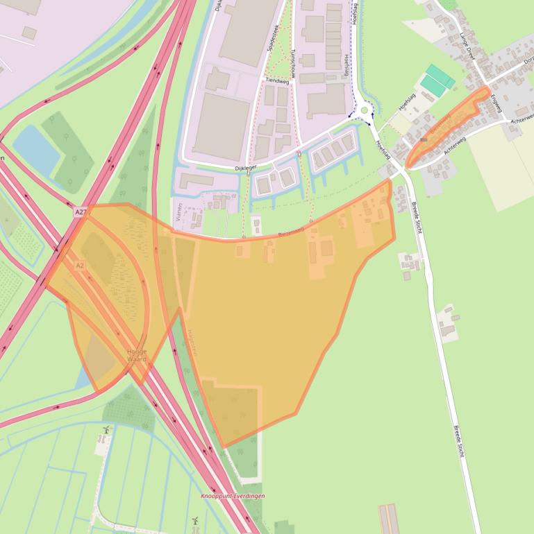 Kaart van postcodegebied 4124AA.