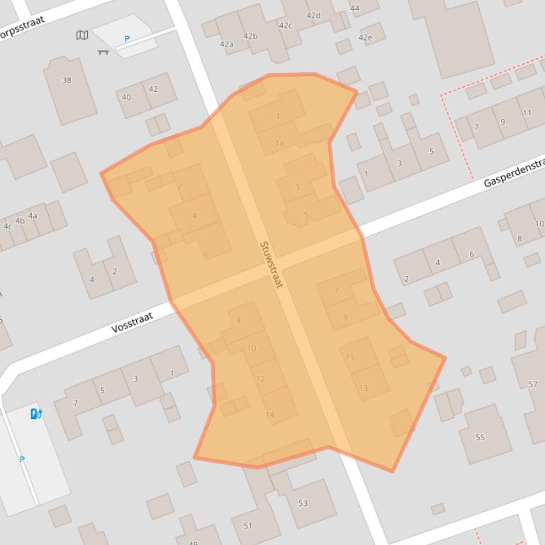 Kaart van postcodegebied 4124AN.