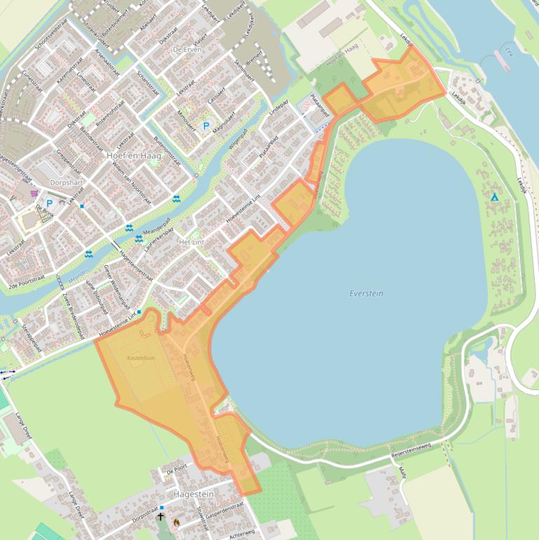 Kaart van postcodegebied 4124AZ.