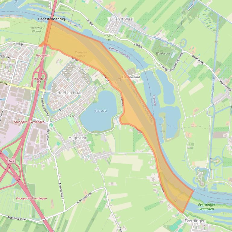 Kaart van postcodegebied 4124KB.