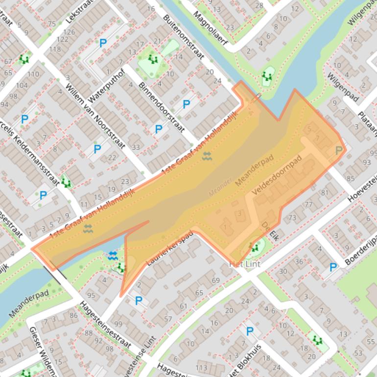 Kaart van postcodegebied 4125SH.