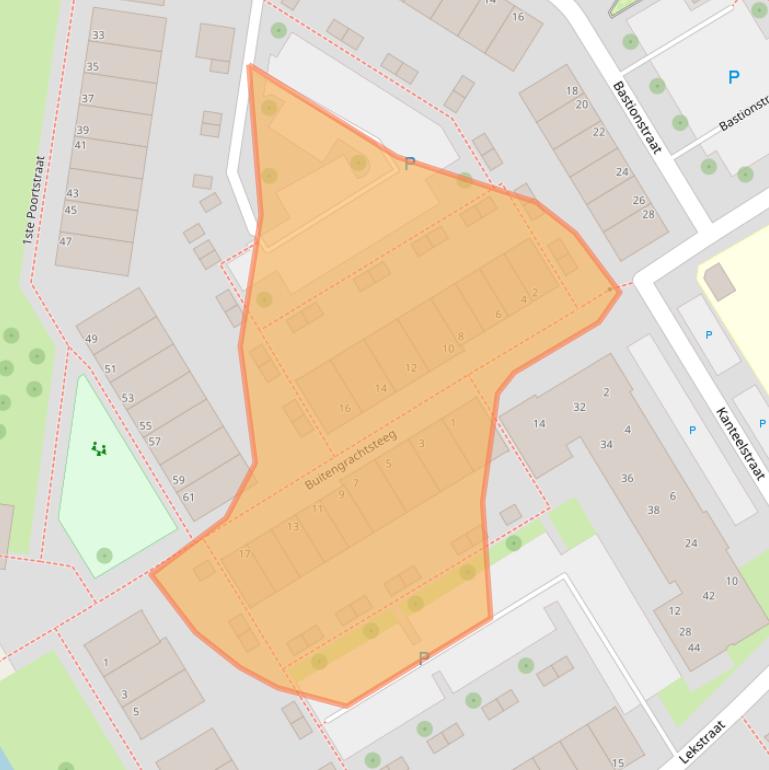 Kaart van postcodegebied 4125TT.