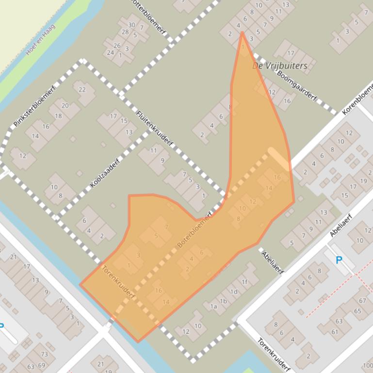 Kaart van postcodegebied 4125WJ.