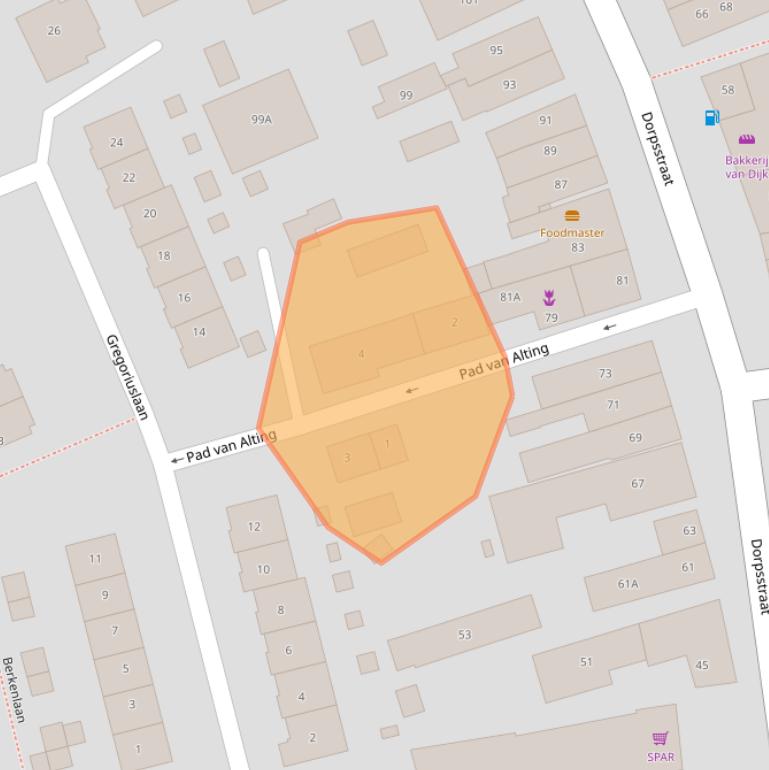 Kaart van postcodegebied 4128BK.