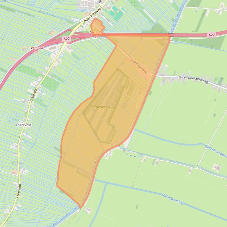 Kaart van postcodegebied 4128LP.