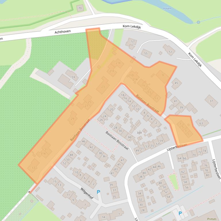 Kaart van postcodegebied 4128SE.