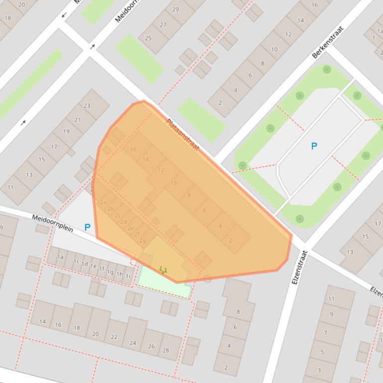 Kaart van postcodegebied 4131AJ.