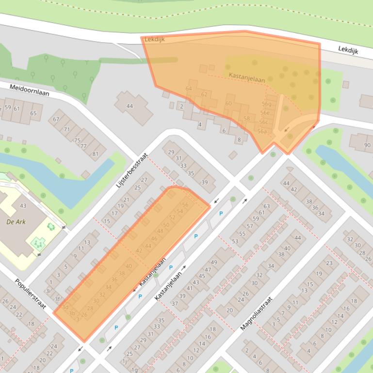 Kaart van postcodegebied 4131AW.