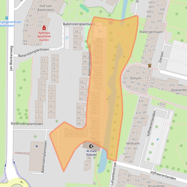 Kaart van postcodegebied 4131ZC.