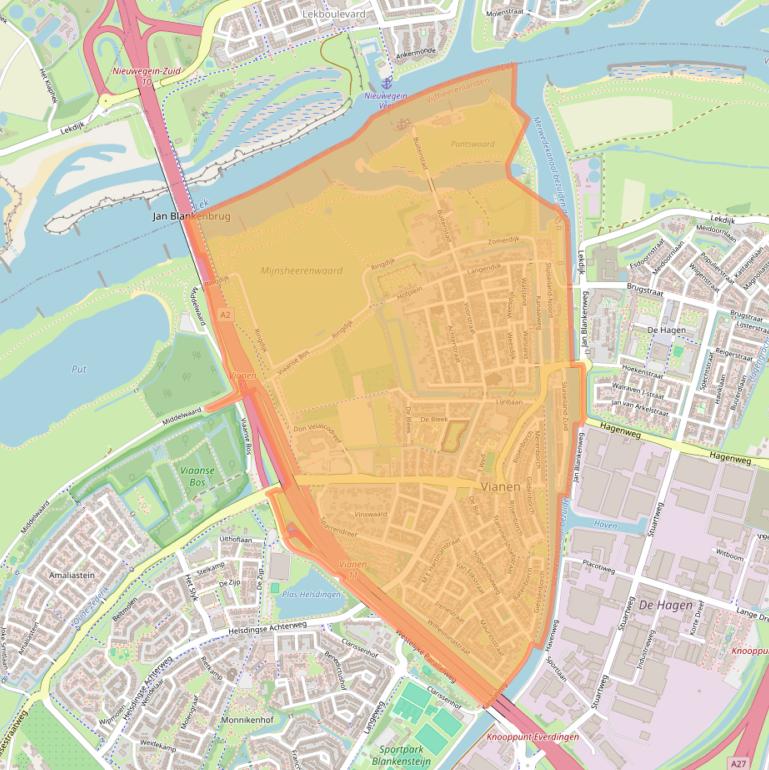 Kaart van postcodegebied 4132.