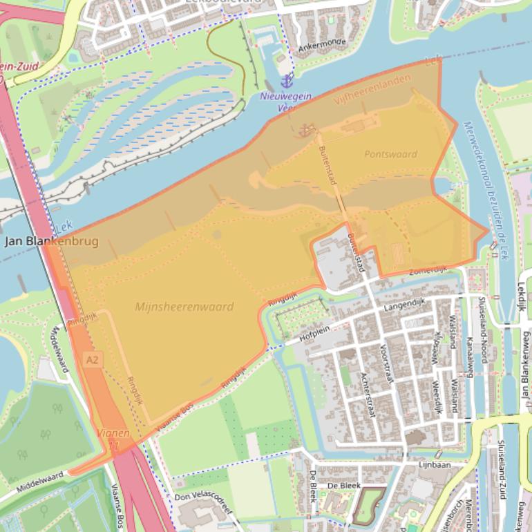 Kaart van postcodegebied 4132AB.