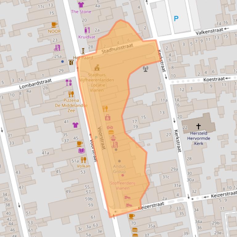 Kaart van postcodegebied 4132AS.