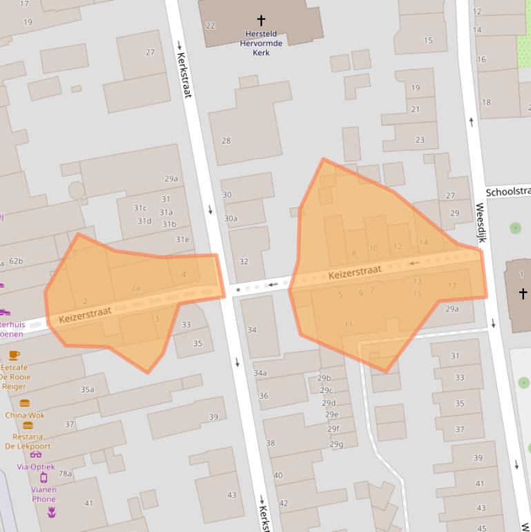 Kaart van postcodegebied 4132BA.