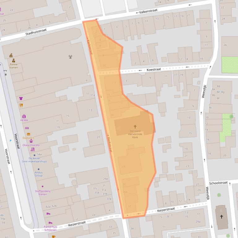 Kaart van postcodegebied 4132BE.