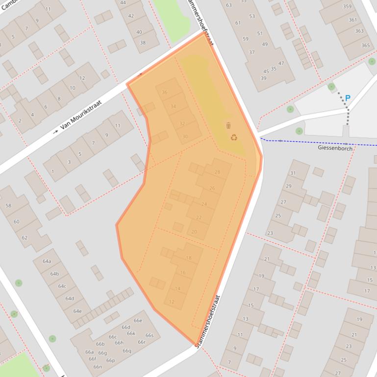 Kaart van postcodegebied 4132CJ.