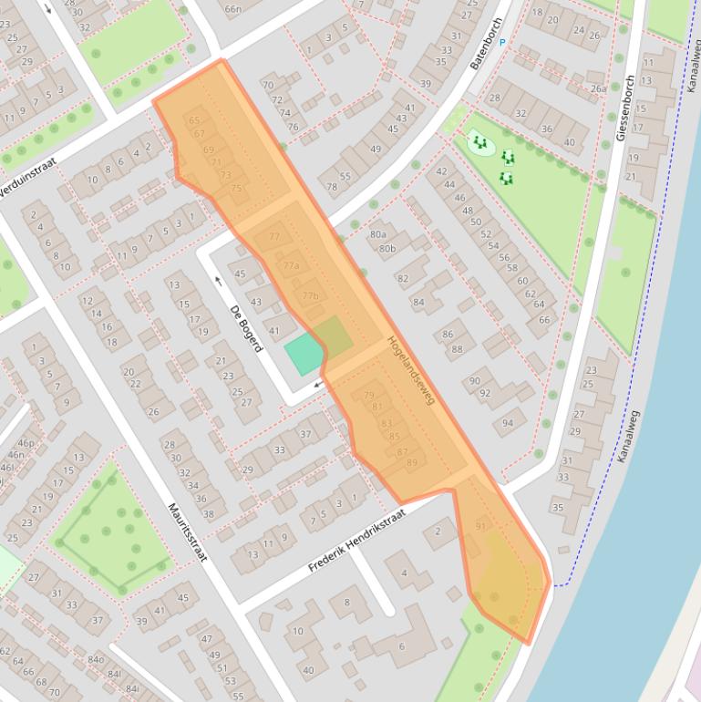 Kaart van postcodegebied 4132CV.
