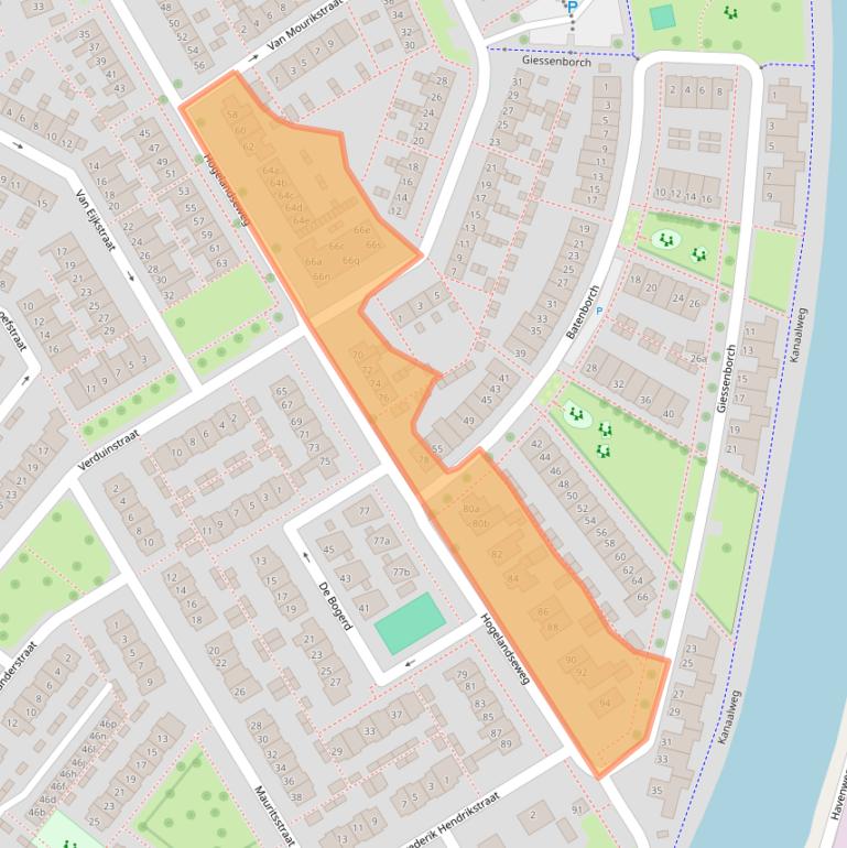 Kaart van postcodegebied 4132CX.