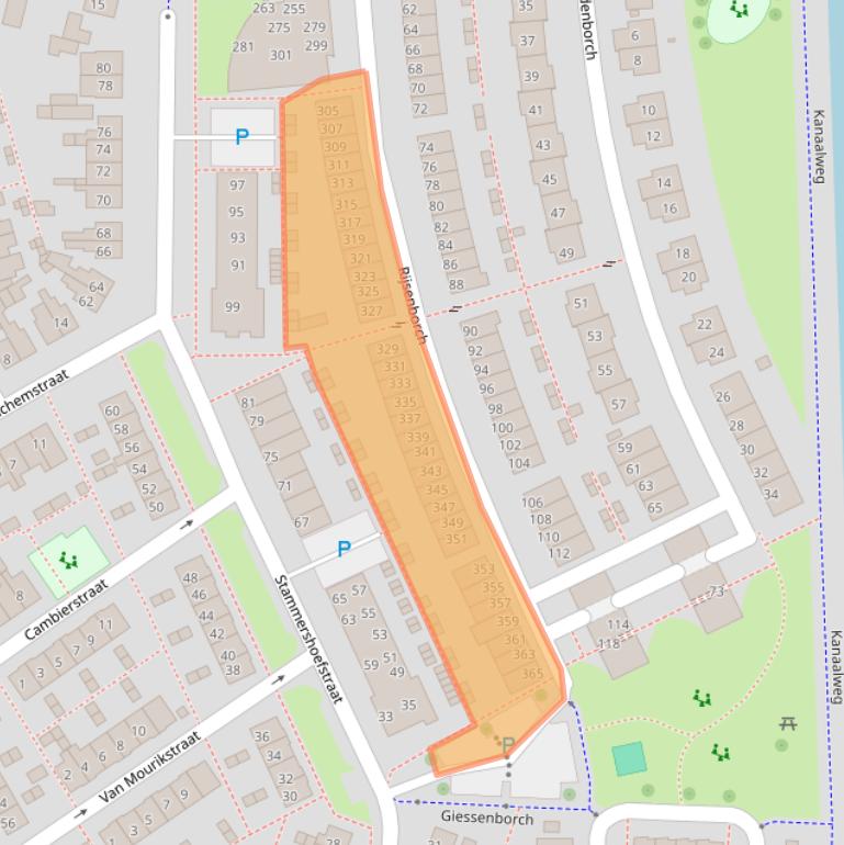 Kaart van postcodegebied 4132HV.