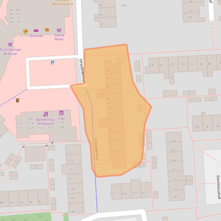 Kaart van postcodegebied 4133DJ.