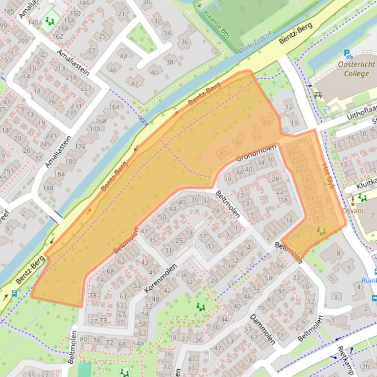 Kaart van postcodegebied 4133EB.