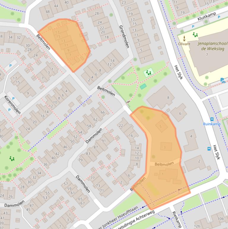 Kaart van postcodegebied 4133EE.