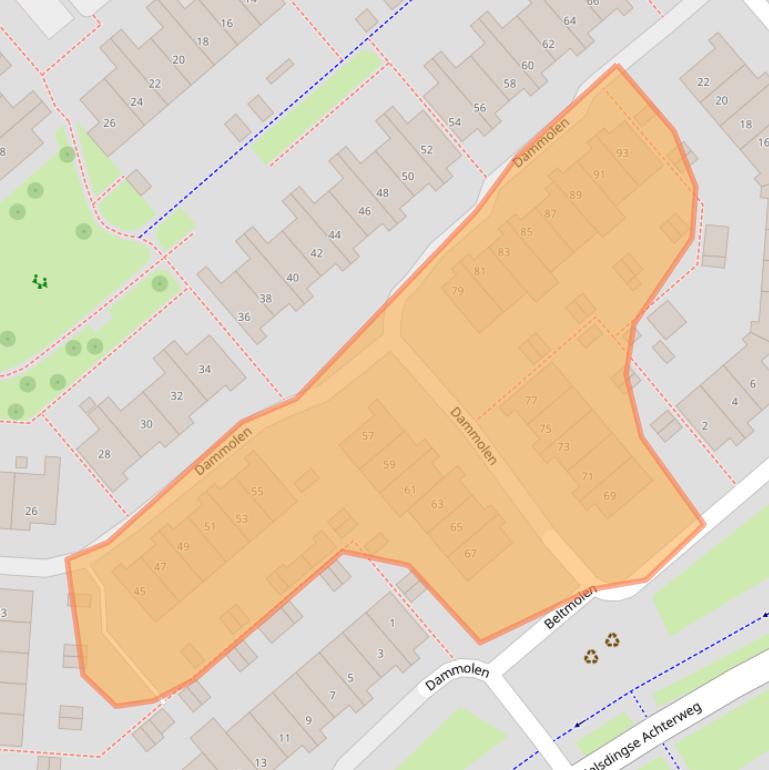 Kaart van postcodegebied 4133EW.