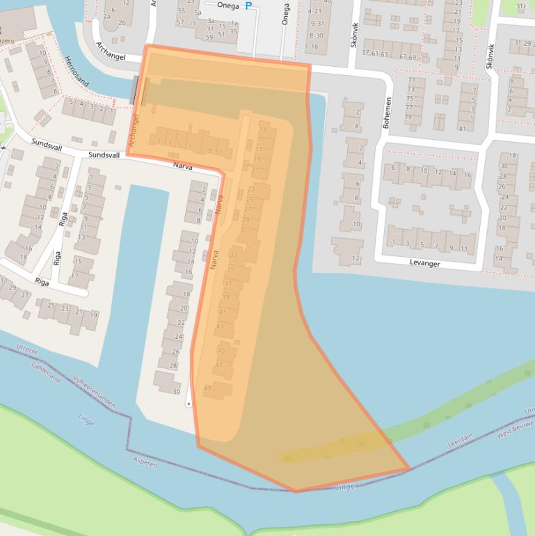 Kaart van postcodegebied 4141MH.