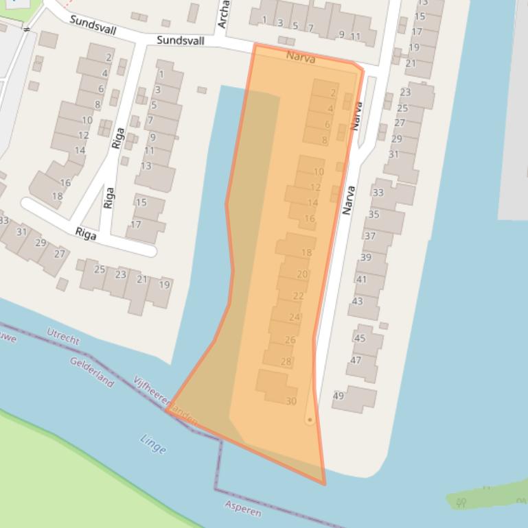 Kaart van postcodegebied 4141MJ.