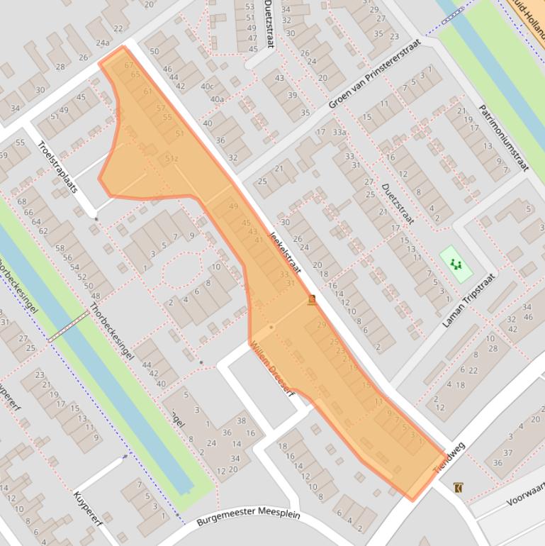 Kaart van postcodegebied 4142AB.