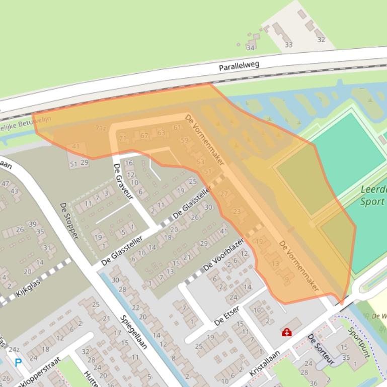 Kaart van postcodegebied 4142SB.