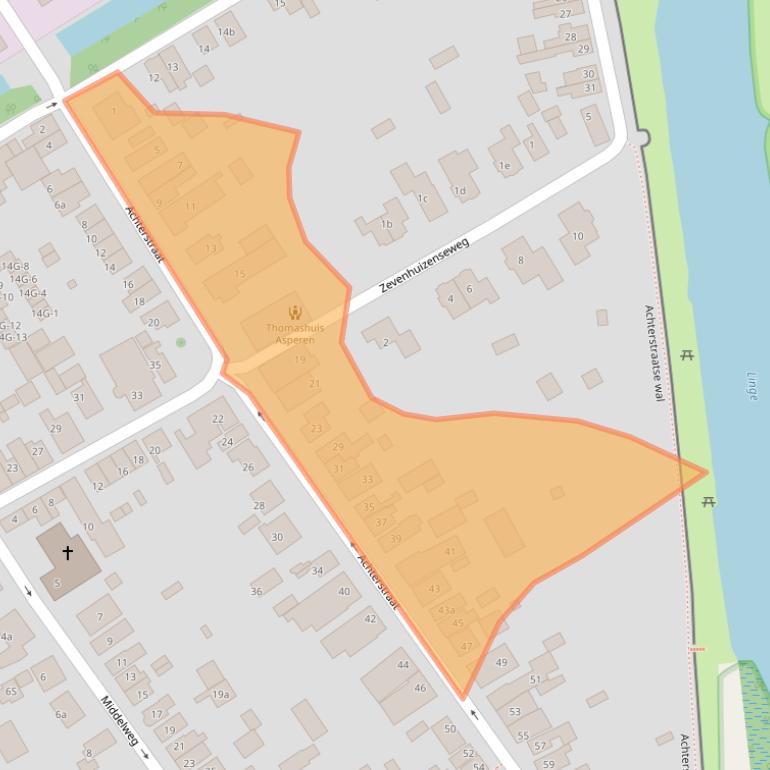 Kaart van postcodegebied 4147AA.